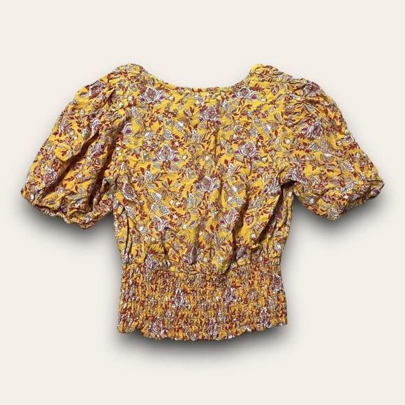 Floral Puff Sleeve Blouse Cupcakes and Cashmere Boho Summer Size Medium - Picture 6 of 6